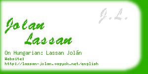 jolan lassan business card